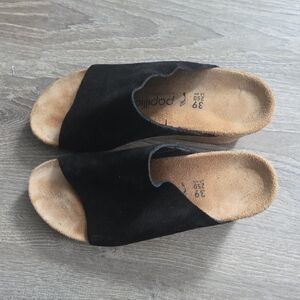 Birkenstock Black Suede Wedges